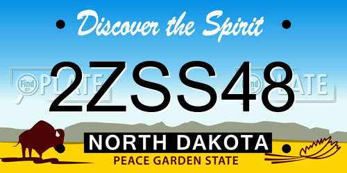 2ZSS48 North Dakota License Plate