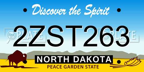 2ZST263 North Dakota License Plate