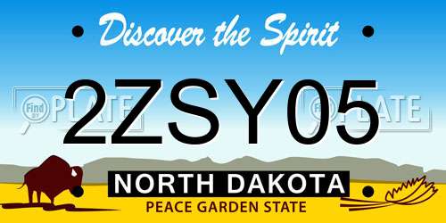 2ZSY05 North Dakota License Plate