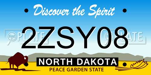 2ZSY08 North Dakota License Plate