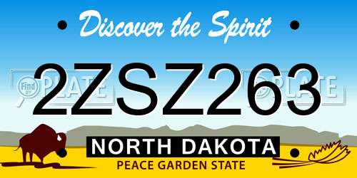 2ZSZ263 North Dakota License Plate