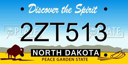 2ZT513 North Dakota License Plate