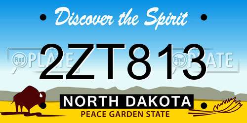 2ZT813 North Dakota License Plate
