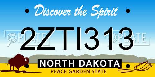 2ZTI313 North Dakota License Plate