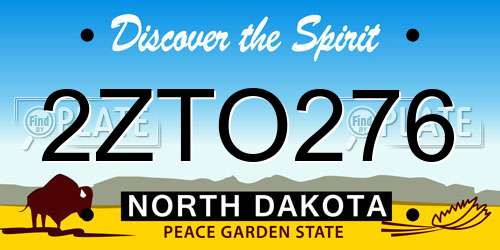 2ZTO276 North Dakota License Plate