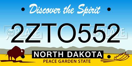 2ZTO552 North Dakota License Plate