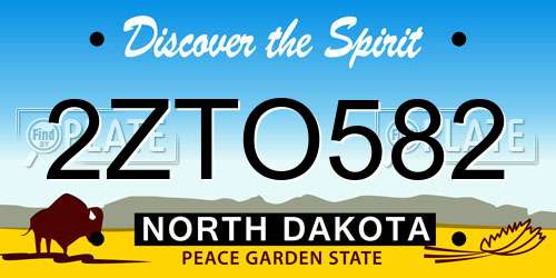 2ZTO582 North Dakota License Plate