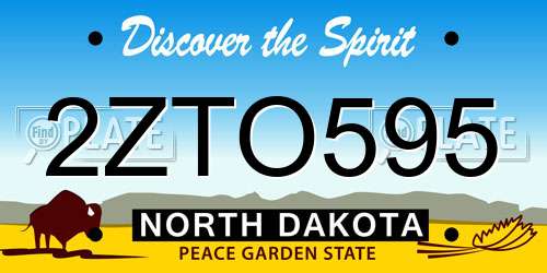 2ZTO595 North Dakota License Plate