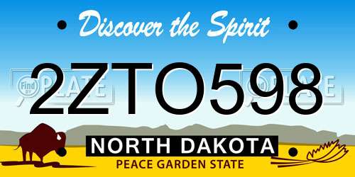 2ZTO598 North Dakota License Plate