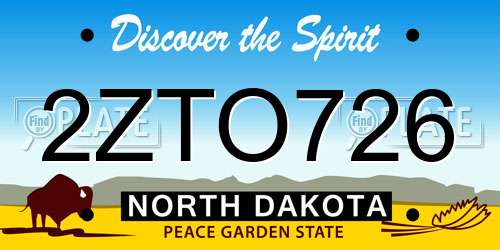 2ZTO726 North Dakota License Plate