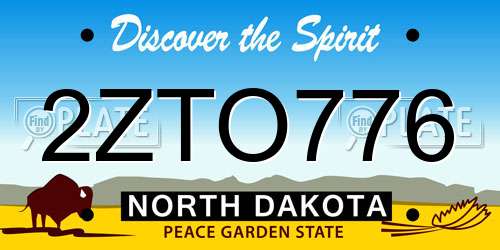 2ZTO776 North Dakota License Plate