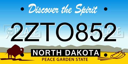 2ZTO852 North Dakota License Plate