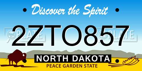 2ZTO857 North Dakota License Plate