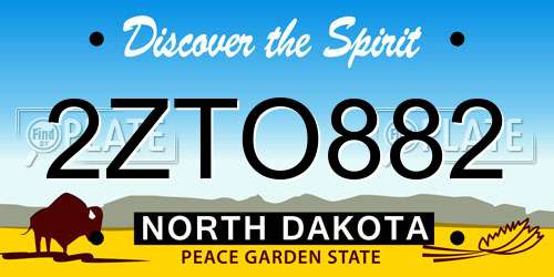 2ZTO882 North Dakota License Plate