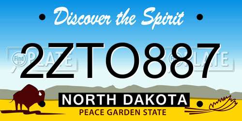 2ZTO887 North Dakota License Plate