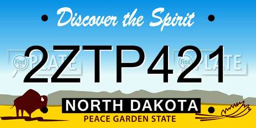 2ZTP421 North Dakota License Plate