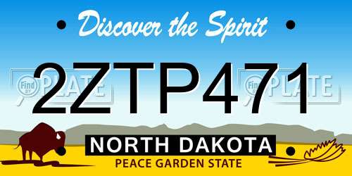 2ZTP471 North Dakota License Plate