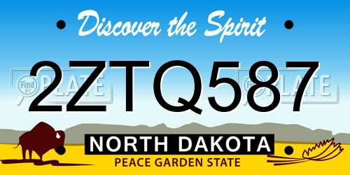 2ZTQ587 North Dakota License Plate