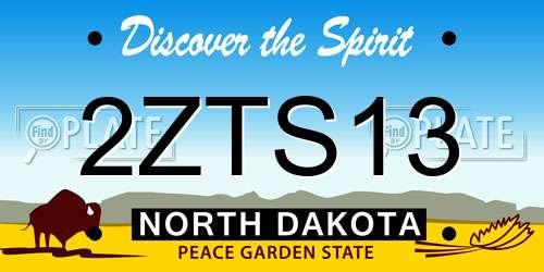 2ZTS13 North Dakota License Plate