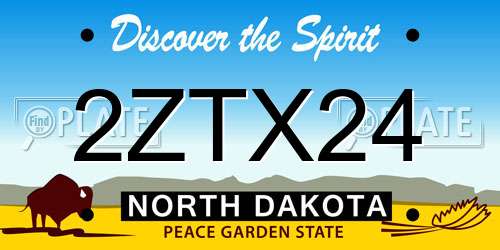 2ZTX24 North Dakota License Plate