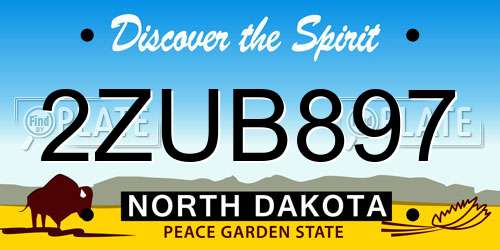 2ZUB897 North Dakota License Plate