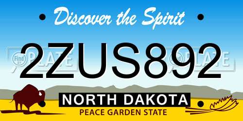 2ZUS892 North Dakota License Plate