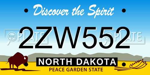2ZW552 North Dakota License Plate