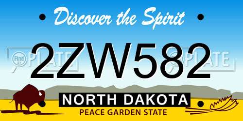 2ZW582 North Dakota License Plate
