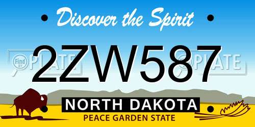 2ZW587 North Dakota License Plate