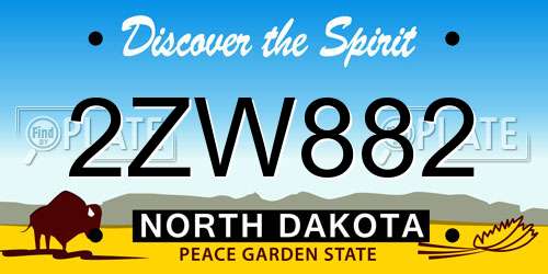 2ZW882 North Dakota License Plate