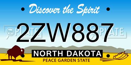 2ZW887 North Dakota License Plate