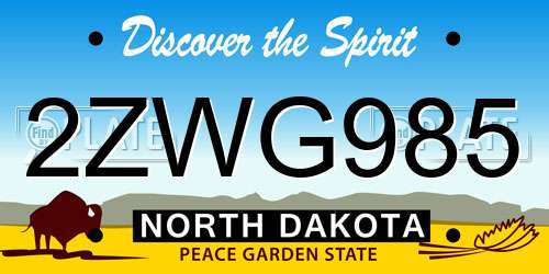 2ZWG985 North Dakota License Plate