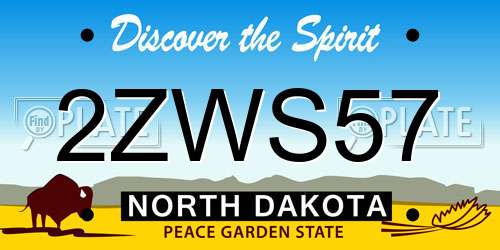 2ZWS57 North Dakota License Plate