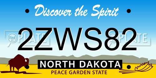 2ZWS82 North Dakota License Plate