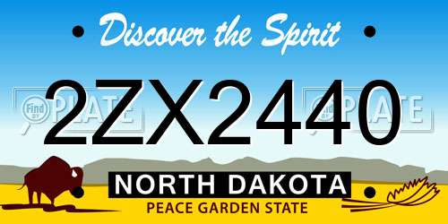 2ZX2440 North Dakota License Plate
