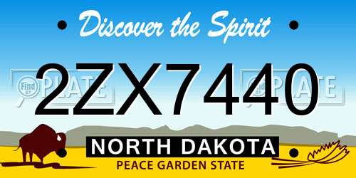 2ZX7440 North Dakota License Plate