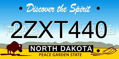 2ZXT440 North Dakota License Plate