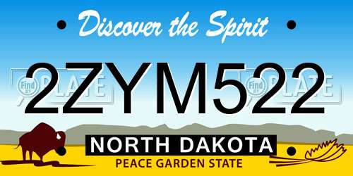 2ZYM522 North Dakota License Plate