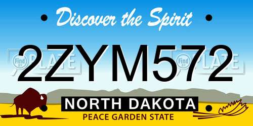 2ZYM572 North Dakota License Plate