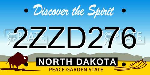 2ZZD276 North Dakota License Plate