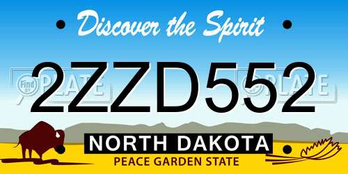 2ZZD552 North Dakota License Plate