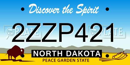 2ZZP421 North Dakota License Plate