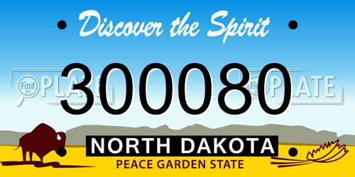 300080 North Dakota License Plate