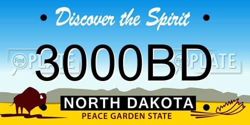 3000BD North Dakota License Plate