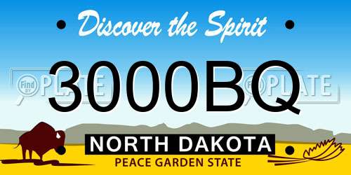 3000BQ North Dakota License Plate