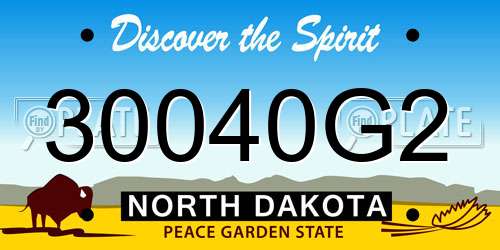 30040G2 North Dakota License Plate