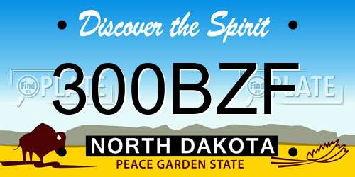 300BZF North Dakota License Plate