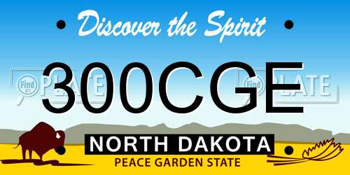 300CGE North Dakota License Plate