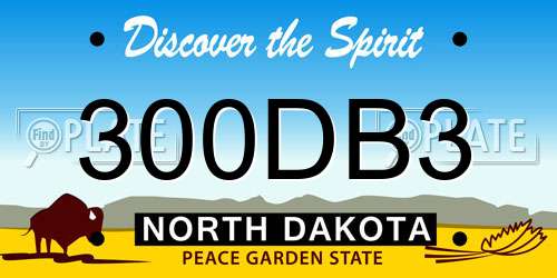 300DB3 North Dakota License Plate