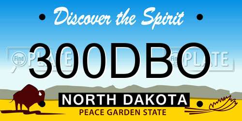 300DBO North Dakota License Plate